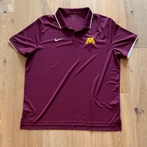 Nike Burgundy University of Minnesota Polo Shirt with White Accents